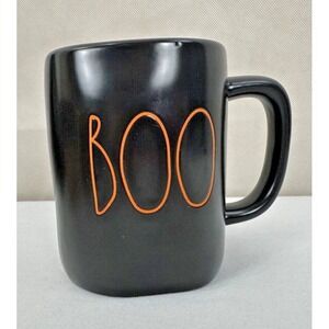Rae Dunn Boo Mug‎ Black Orange Halloween Artisan Collection Ceramic Cup
